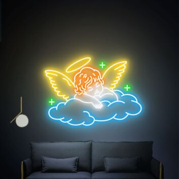 Engel auf Wolke LED-Neonschild Wohnzimmer Schlafzimmer