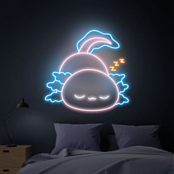 Schlafender Axolotl LED-Neonschild für Schlafzimmer und Kinderzimmer