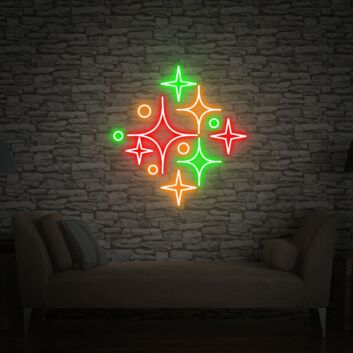 Funkelnde Sterne als LED-Neonschild
