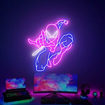 Dynamisches Superheld Neon LED Wandlicht im Comic Stil für Gaming Room Studio und moderne Wanddekoration