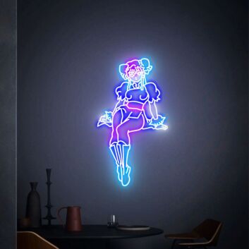 Anime Stil Neon LED Wandlicht mit weiblicher Figur für moderne Raumdekoration