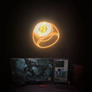 Blitzsymbol in Ringform LED-Neonschild für Gamingzimmer und Schreibtischdekor