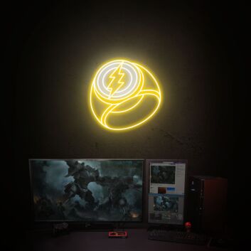 Blitzsymbol in Ringform LED-Neonschild für Gamingzimmer und Schreibtischdekor