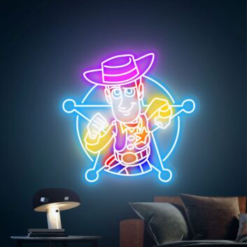 Add a Buzz of Fun to Your Kids&#039; Room, Playroom, or Birthday Celebrations with Toy Story LED Neon Sign Woody LED Sign Toy Story Neon Wall Art.