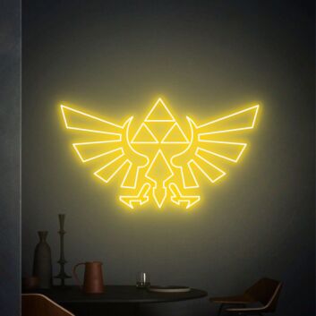 stilisiertes Adler-Emblem mit Triforce Symbol LED-Neonschild Gaming Zimmer