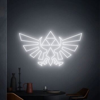 stilisiertes Adler-Emblem mit Triforce Symbol LED-Neonschild Gaming Zimmer