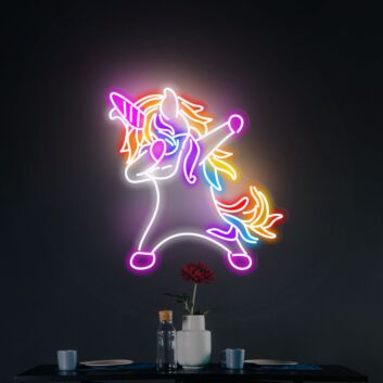 tanzendes Einhorn LED-Neonschild für Kinderzimmer und Party