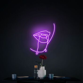 Lippen mit Vampirzähnen LED-Neonschild für Bar und Wohnzimmer