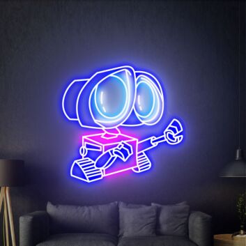 Roboter mit Greifarm LED-Neonschild Wohnzimmer Gamingzimmer