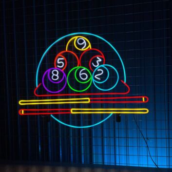 Billardkugeln und Queues LED-Neonschild für Bar Spielzimmer
