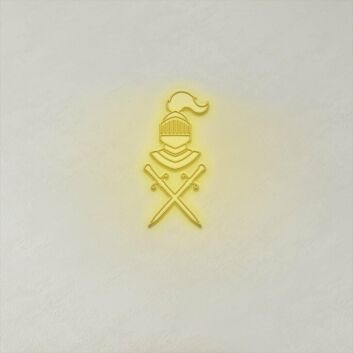 Ritterhelm mit gekreuzten Schwertern LED-Neonschild Gaming Bar