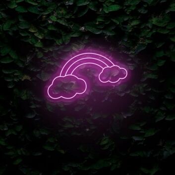 Regenbogen mit Wolken LED-Neonschild für Kinderzimmer Wohnzimmer