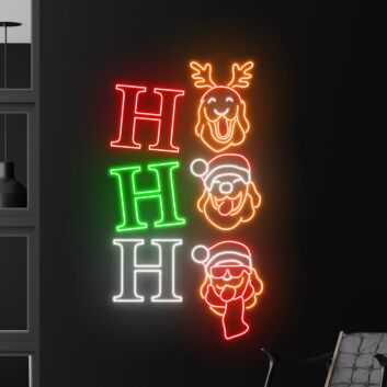 HO HO HO LED-Neonschild Wohnzimmer Weihnachtsdeko