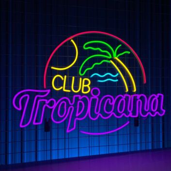 Brighten Up Your Space with Club Tropicana Led Neon Sign - Perfect for Restaurants, Home Rooms, Bars, and Club Decorations.