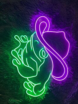 Frosch mit Cowboyhut LED-Neonschild Bar Wohnzimmer