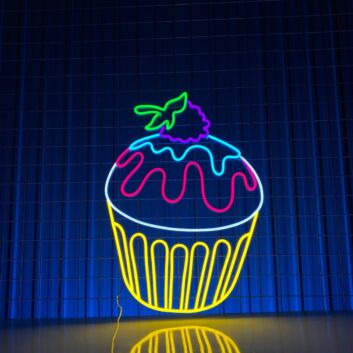 Cupcake mit Beere LED-Neonschild für Café Bäckerei
