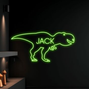 Personalisierbares Dinosaurier LED-Neonschild mit Wunschname