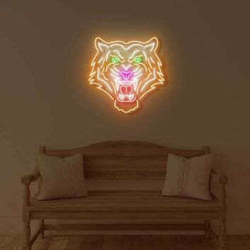 Neon Tigerkopf LED Neonschild Wanddekoration