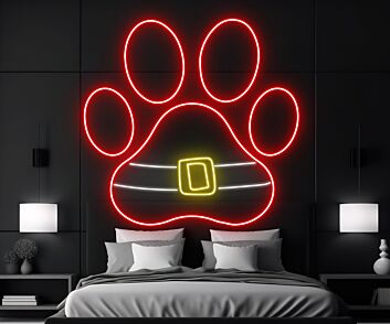 Pfotenabdruck mit Gürtel LED-Neonschild Schlafzimmer Wohnzimmer