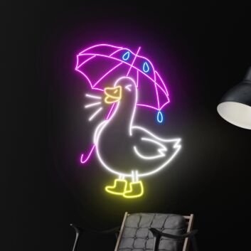 Ente mit Regenschirm LED-Neonschild Wohnzimmer Kinderzimmer