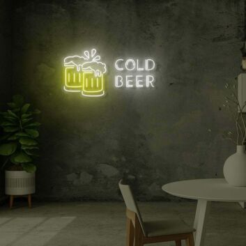 COLD BEER LED-Neonschild für Bar und Kneipe
