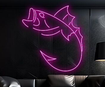 springender Fisch LED-Neonschild für Restaurant Bar