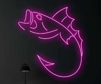 springender Fisch LED-Neonschild für Restaurant Bar