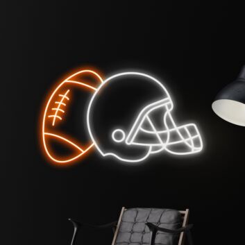 American Football Helm und Ball LED-Neonschild Sportbar Wohnzimmer