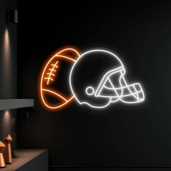 American Football Helm und Ball LED-Neonschild Sportbar Wohnzimmer