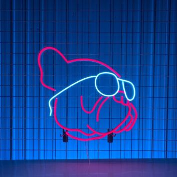 Bulldog mit Sonnenbrille LED-Neonschild Wohnzimmer Bar