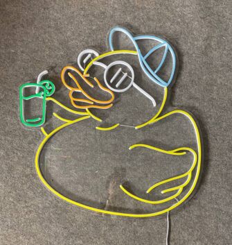 Ente mit Sonnenbrille und Getränk LED-Neonschild für Bar oder Wohnzimmer