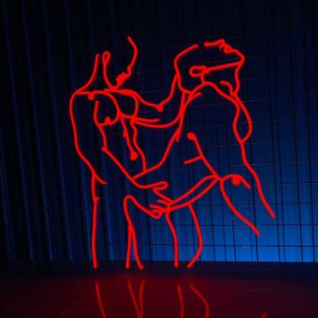 Erotische Umrisszeichnung zweier Personen LED-Neonschild für Bar Club