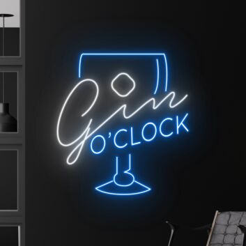 Gin O&#039;CLOCK LED-Neonschild für Bar Wohnzimmer