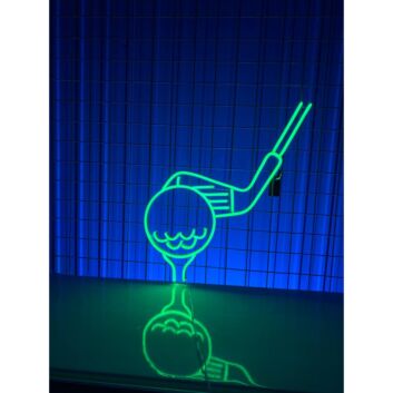 Golfschläger und Golfball LED-Neonschild