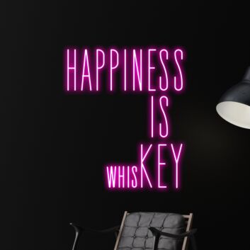 HAPPINESS IS whisKEY LED-Neonschild für Bar und Wohnzimmer