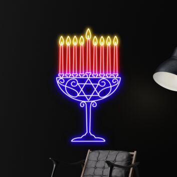 Brighten Up Your Festive Celebrations and Decor with the Happy Hanukkah Led Neon Sign – Perfect for Home, Office, or Party Ambiance.