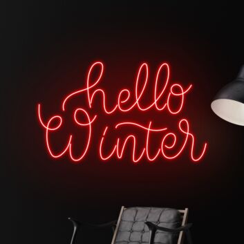 hello winter LED-Neonschild Wohnzimmer Winterdekoration