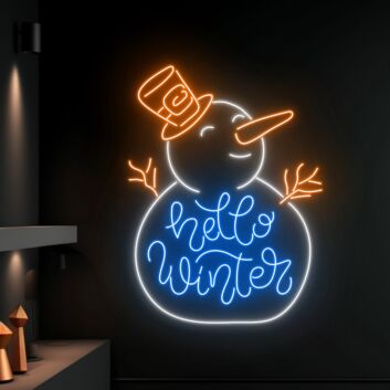 hello winter LED-Neonschild Wohnzimmer Winterdekoration