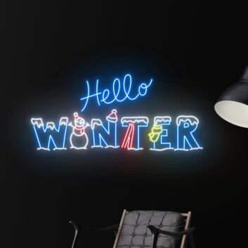 Hello Winter LED-Neonschild Wohnzimmer Winterdekoration