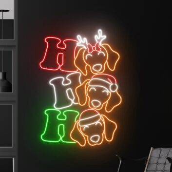 Ho Ho Ho LED-Neonschild Wohnzimmer Weihnachten