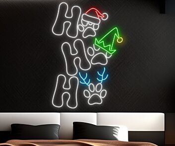 Ho Ho Ho LED-Neonschild Wohnzimmer Weihnachten