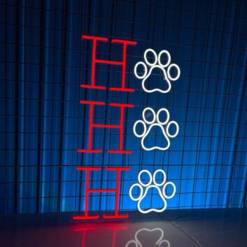 Hundepfote LED Neonschild für Haustierladen und Tierklinik