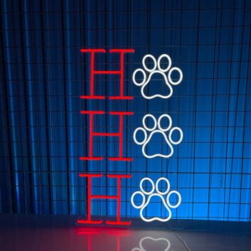 Hundepfote LED Neonschild für Haustierladen und Tierklinik