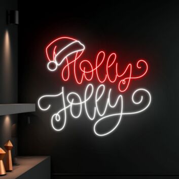 Holly Jolly LED-Neonschild Weihnachten Wohnzimmer