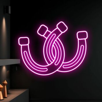 Brighten Your Equestrian Events and Spaces: Horseshoe Led Neon Sign Horse Fan Club Decor Wall Art for Weddings, Parties, Home, and Office.