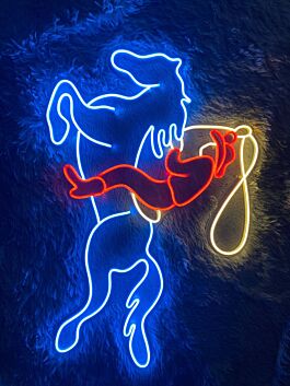 Abstraktes Neon LED Wandlicht weibliche Silhouette modernes Line Art Design