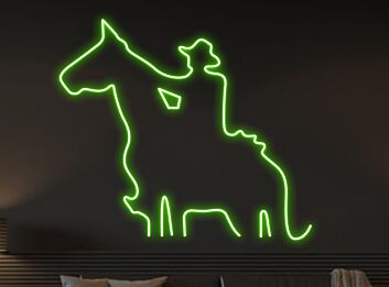 Add a Western Flair to Your Space: Howdy Cowboy Riding Horse Led Neon Sign Perfect for Home Decor, Bars, and Themed Parties