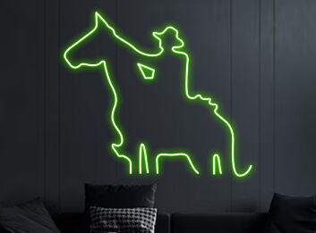 Cowboy auf Pferd LED-Neonschild für Bar oder Wohnzimmer