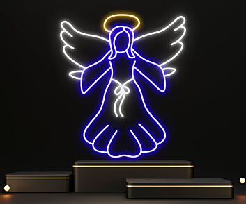 Engel mit Heiligenschein LED-Neonschild Wohnzimmer Weihnachten