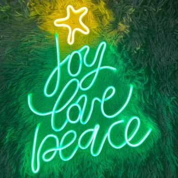 joy love peace LED-Neonschild Weihnachten Wohnzimmer